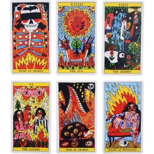 78pcs Tarot Del Fuego Cards Spanish Board Game Oracle Deck Electronic Guide Book H053