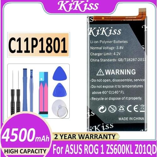 For ASUS Battery C11P1801 for ZS600KL Z01QD Phone Battery for ASUS ROG 1 Game ZS600KL Z01QD Game Phone 4500mAh +Free Tools