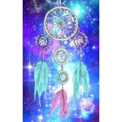 JMINE Div 5D Wind Chimes Galaxy Indian Dream Catcher Full Diamond Painting cross stitch kits art artist 3D paint by diamonds