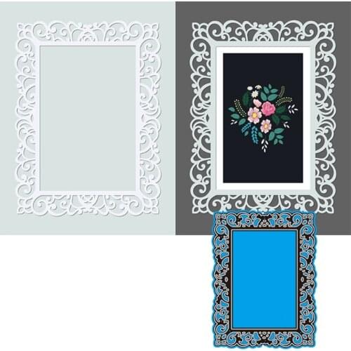 Lace Frame Metal Cutting Dies Stencil Scrapbooking DIY Album Stamp Paper Card Embossing Decoration Retailsale