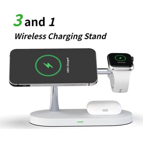 15W 3 In 1 Wireless Charger Stand Dock for IPhone 12 11 X Pro Max Headphone Charger for Apple Watch Airpods Pro Micro USB Type C