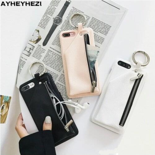 Leather Wallet Case with zipper compartment Card Holder Handbag Cover Holster for iPhone 11 PRO XS MAX XR X 8 7 6S 6 plus Purse