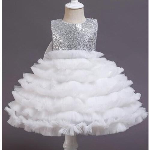 New Baby Girls Flower Embroider Princess Party Tutu Dresses Children Kids Chirstmas Elegant Wedding Ball Gown Vestidos Clothing