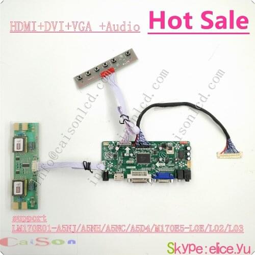 DVI/VGA/AUDIO of LCD display board suitable for LM170E01-A5NJ/A5NH/A5NC/A5D4/M170E5-L0E/L02/L03