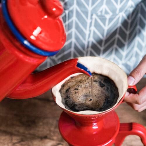 Enamel Japanese water control coffee pot hand made professional crane mouth water pot fine mouth coffee kettle 1L