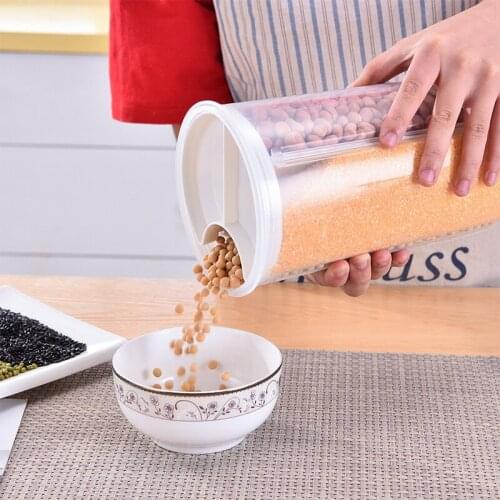 Food Storage Box Plastic Container Storage Kitchen Food Storage Container Separator Box Cans Jar with Cover Rotatable