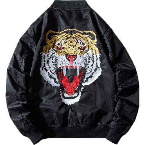 Winter Bomber Jacket Men Tiger Embroidery Cotton Padded Warm Pilot Coat Streetwear MA1 Jackets Baseball Military Clothing 2020