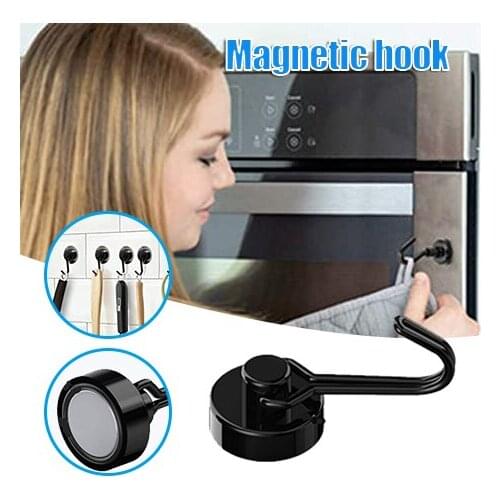 Magnetic Hooks Heavy Duty Swivel Swing Hanger Neodymium Towel Storage Holder for Refrigerator Magnetic Surfaces 0.78inch TS2