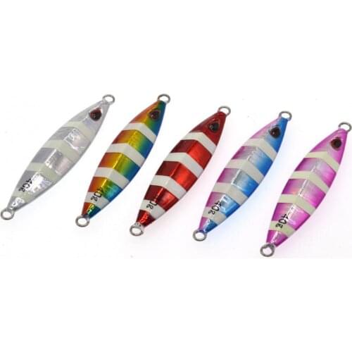40g 7.5cm Metal Jigging Fishing Spoon Iron Plate Long Shot Laser Luminous Lead Baits Suitable for Night Use