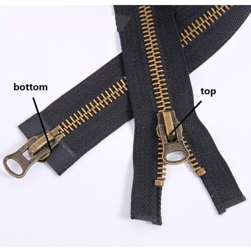 8# metal zipper with double sliders for DIY clothing ind coat down jacket zip repair green/black 2pieces 70cm 80cm 90cm 100cm