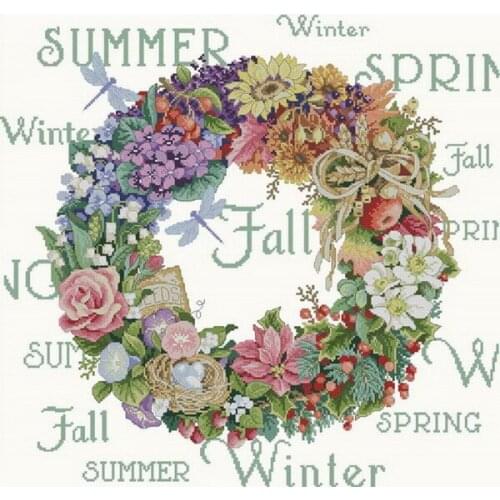Garland flower Sewing kit Top Quality Embroidery Needlework 14CT Unprinted Cross Stitch Kits DIY Handmade Home Decor
