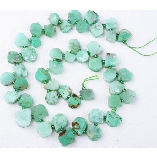 Natural 9-14mm Green Chrysoprase Gems Stone Loose Beads 15'' Strands