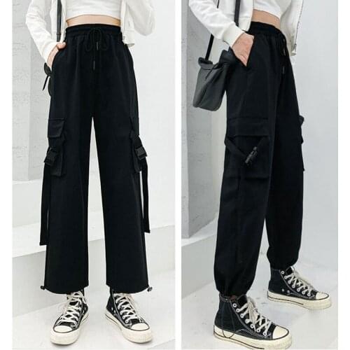 2021 Womens New Spring Autumn Overalls Pants Casual Summer Thin Sports Loose Harem Trousers Girls Femme Fitness Pretty Pantalon