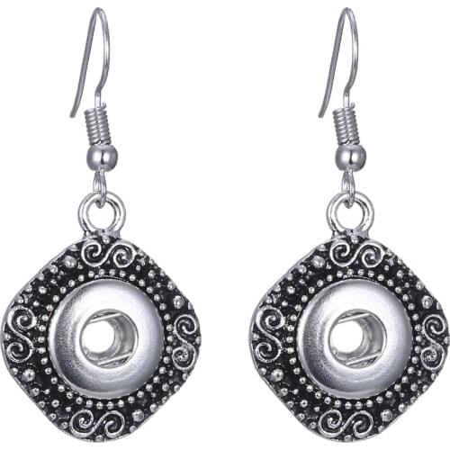 New Snap Jewelry Vintage Metal 12mm Snap Earrings Fashion Mini Button Earrings For Women DIY Accessories