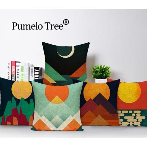 Geometric patterns cushion Colorful cushions decorative custom Comfortable linen cover cushion pillow print home cushion cover
