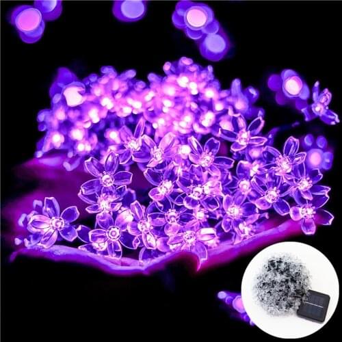 5m 7m Solar String Christmas Lights Outdoor 20/50 LED Lights Waterproof Flower Garden Blossom Lighting Party Home Decoration