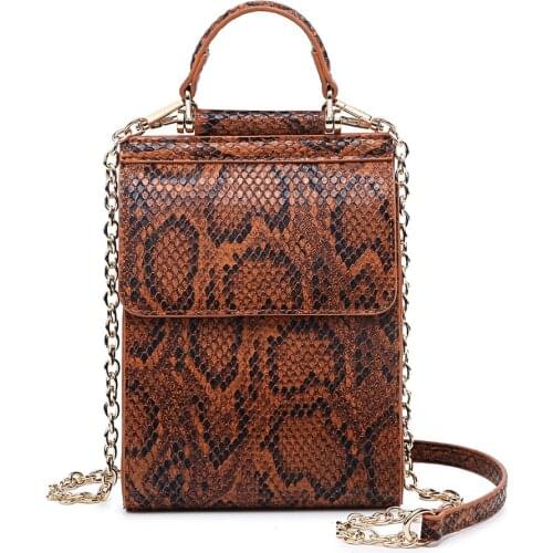 Snake Pattern Mobile Phone Bag Shoulder Messenger Bag Fashion Mini Bag Wallet Fashionable Purses Womens Messenger Bag