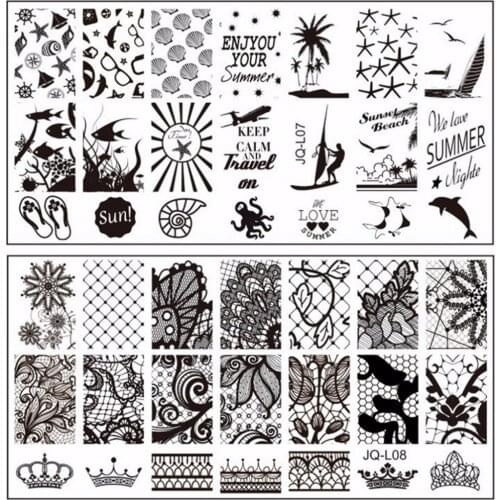 2 PCS 6*12cm Nail Stamping Plates DIY Image Konad Nail Art Manicure Templates Stencils Salon Beauty Polish Tools 2018 Hot