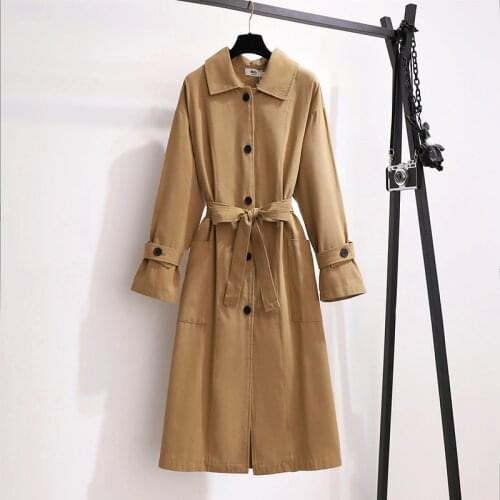 Mujer Abrigos Spring Elegant Windbreaker Plus Size Womens Fall Fashion Temperament Lapel Lotus Leaf Details Trench Coat Z293