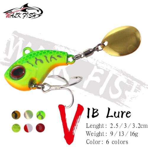 WALK FISH 1PCS 9g 13g 16g 22g Rotating Metal VIB vibration Bait Spinner Spoon Ice Fishing Lures Jigs Trout Winter Fishing Baits