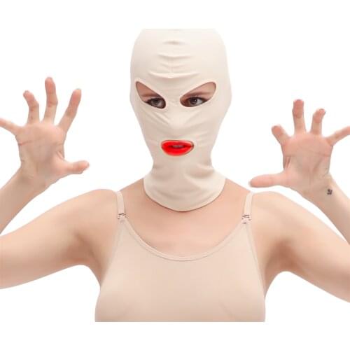 Funny Cosplay Costumes Open Eyes Mouth Elastic Breathable Hood Full Face Mask Role Play Party Halloween Costume for Men Women
