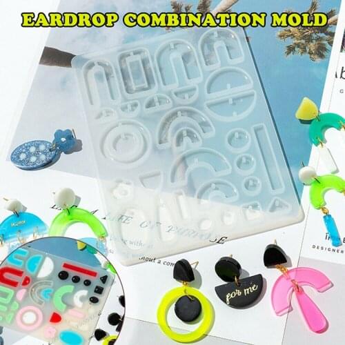 Silicone Earring Pendant Mold Jewelry Epoxy Resin Casting Mould DIY Keychain Making Tool DIY Art Crafts Casting Mold Decor