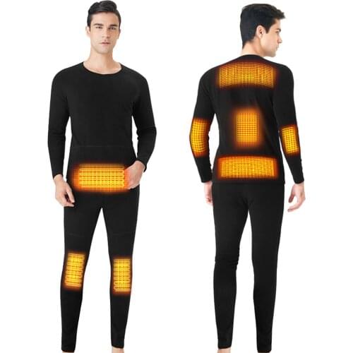 Winter Heated Underwear USB Battery Powered Electric Thermal Heating Clothes Long Pant Electric Suit Phone Control Temperature