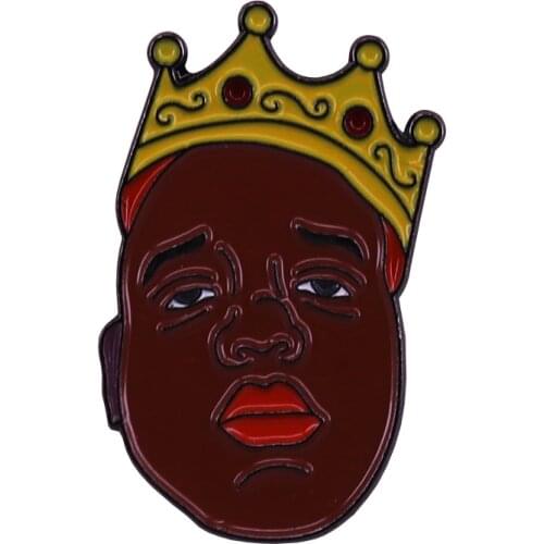 Notorious B.I.G king hat lapel pin 2pac hip hop rap legend audiophile great collection