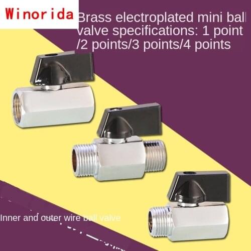 1/8IN 1/4IN 3/8IN 1/2IN Small Ball Valve 1 / 4DN8 Mini Ball Valve Switch Inner and Outer Teeth Double Outer Wire Copper Valve
