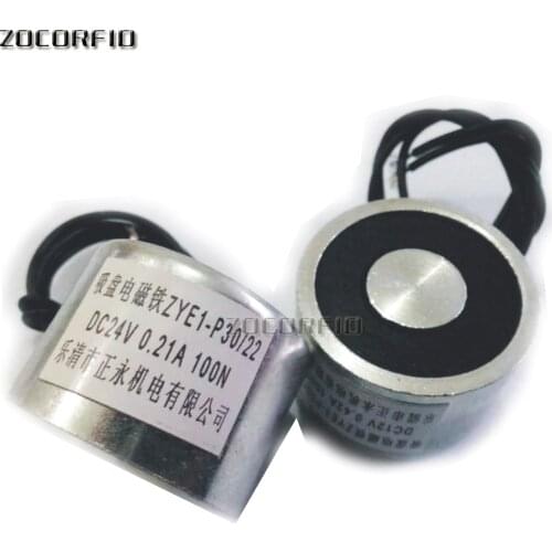 10pcs/Lot P30/22 DC 10KG(100N) Holding Electric Magnet Lifting Solenoid Sucker Electromagnet DC 6V 12V 24V type