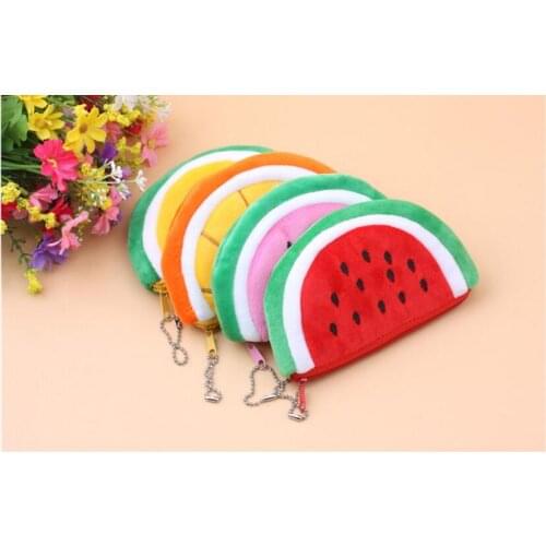 2021 new 50pcs/lot! 2021 HOT Kawaii Summer Fruits Watermelon Lemon Etc.-Plush Hand Coin Purse Wholesales