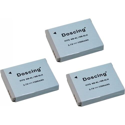 3Pcs/lot 1300mAh NB-6L NB6L Camera Battery for Canon Power-shot Camera SX520 HS SX530 SX600 SX610 SX700 SX710 IXUS 85 95 200 210