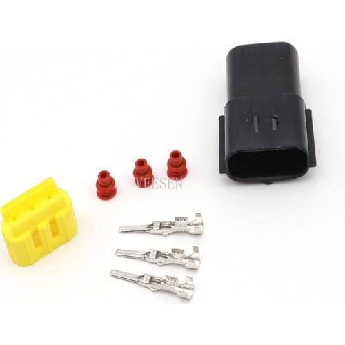 3Pin Male Waterproof Wire Connector Plug Car Auto Sealed Electrical Set Truck Connectors