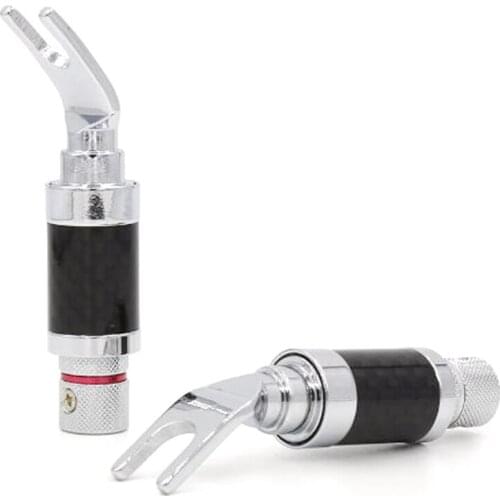 4Pcs Acrolink CF-201(R) Copper Rhodium Plated Carbon Y Spade