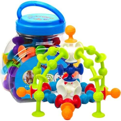 48pcs Silicone Building Blocks DIY Blocks Toys Assembled Sucker Suction Cup Funny Construction Educational Toys Children Gifts