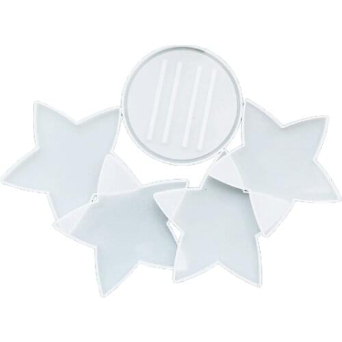 5 Pcs/Set Five-pointed Star Coaster+Cup Mat Holder Epoxy Resin Mold Mug Pad + Storage Base DIY Crafts Silicone Mould