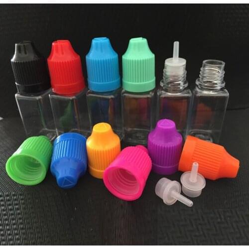 50pcs 30ml PET Bottle eliquid square shaped Empty Bottles Recycling Childproof Plastic Bottles With Caps,Plastic Dropper Bottles
