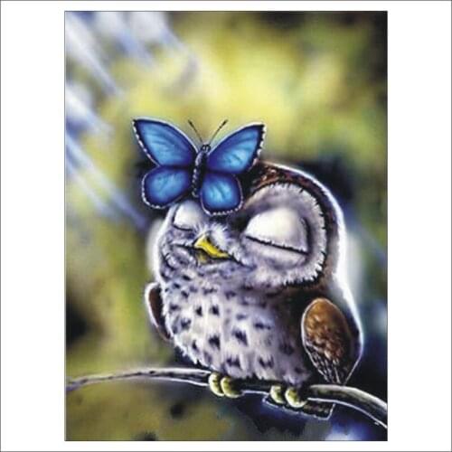 5D DIY stone painting full set of owl and butterfly cross stitch stickers diamond painting home decoration mural gift T262