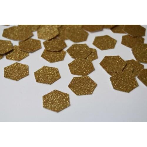 Antique gold glitter Hexagon table confettis wedding scatters bridal shower bachelorette engagement party decorations