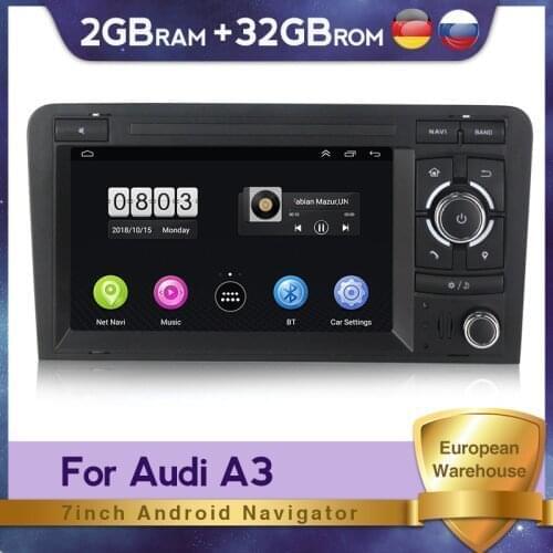 Car GPS Navigation Android 10 2G+32G System Car Audio For Audi A3 Car Multimedia Radio Auto Wheel Control Camera DVR