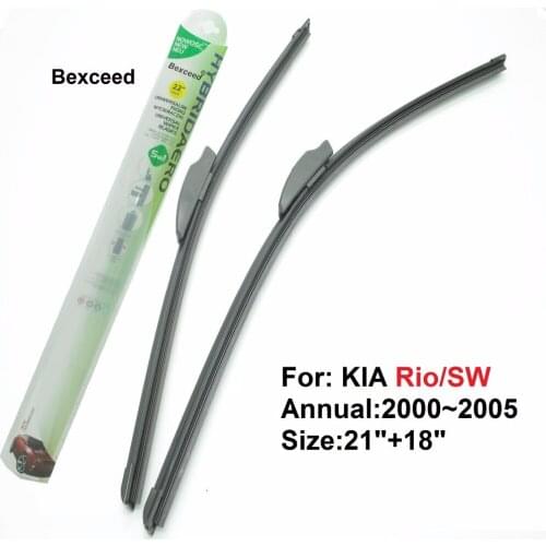 Bexceed of Car windshield Flat wiper blade for KIA Rio/SW. 1 Pair(21"+18") 2000~2005