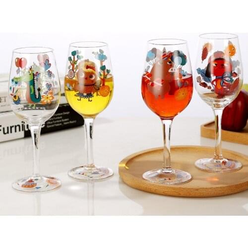 Creative Personality 12 Zodiac Red Wine Glass Hand Painted Goblet Cup With Gift Box Hotel Party Drinking Ware Wedding Home Decor