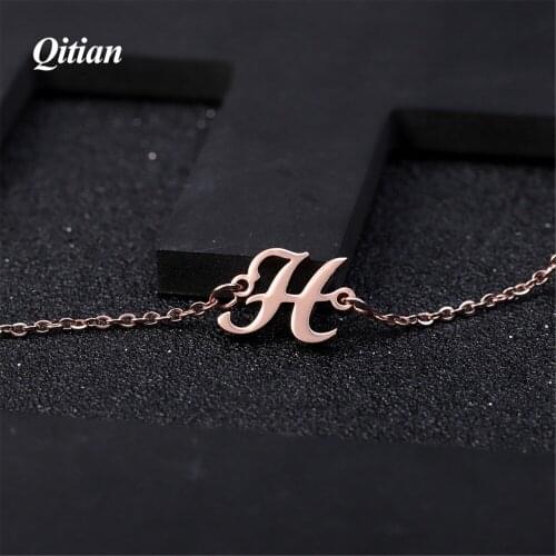 Personalized Name Bracelets Single letter Customized Simple and unique letter bracelet stainless steel jewelry (Max 8 Letters)