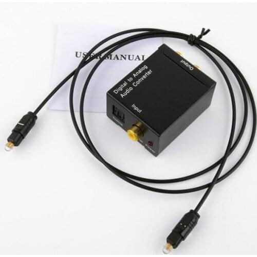 Digital Optical Coaxial Toslink Signal To Analog Audio Converter Adapter RCA Digital To Analog Audio Converter Adapter