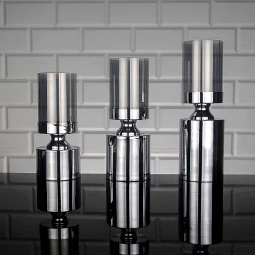 Zeyve Cylinder Chrome Candlestick Suit YK-1112