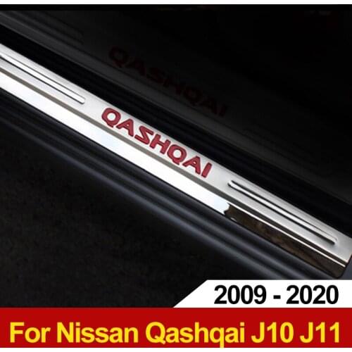 For Nissan Qashqai J10 J11 2009-2019 2020 Accessories Stainless Steel Door Sill Protector Scuff Plate Welcome Pedal Cover Trims
