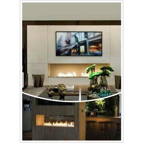 Inno-Fire 60 inch silver or black wifi real fire intelligent indoor auto fireplace on bioethanol