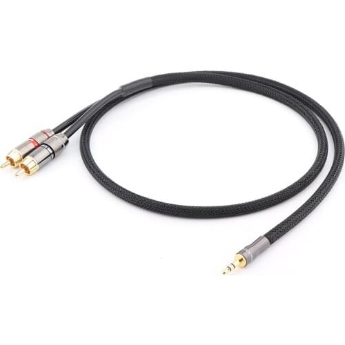 HiFi cable audio RCA cable Audio signal wire plug 3.5mm aux plug convert two RCA plug