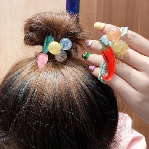 Hot Selling Lovely Fashion Summer Fruit Waterlemon Strawberry Acrylic Hair Band Women Girls Hair Rope Hair Rngs Headpiece Gifts