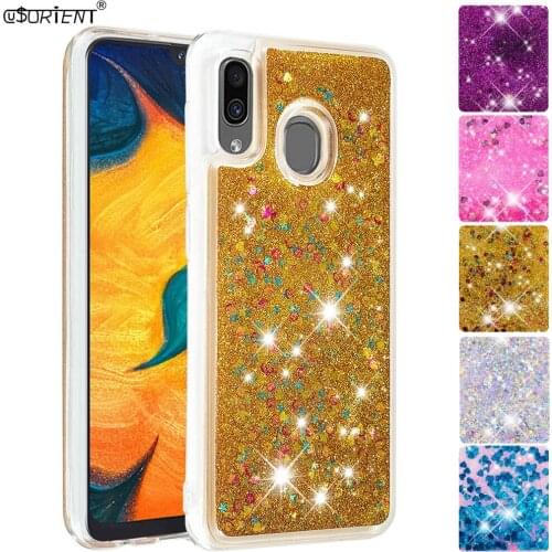 Soft Case for Samsung Galaxy Wide4 A20 A30 2019 Cute Glitter Flowing Liquid Quicksand Full Cover Wide 4 SM-A205FN/S SM-A305FN/DS